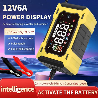 6-Amp 12V Smart Car Battery Charger, Battery Maintainer Trickle Charger - Image 2