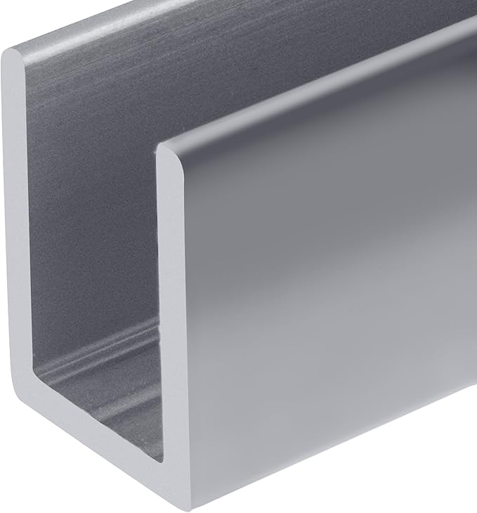 Brixwell SDCD3812BA-CCP12 Brite Anodized Frameless Shower Door Aluminum Deep by Brixwell