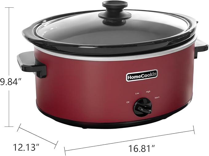 HOMECOOKIN 8 Quart Slow Cooker Oval Manual Pot Food Warmer - Image 4