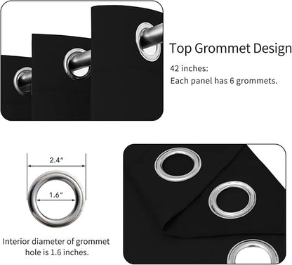 Easy-Going Blackout Curtains for Bedroom, Solid Thermal Insulated Grommet and - Image 4