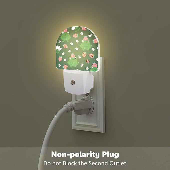 sndheke Strawberry Frogs with Daisies Flowers Night Light Plug into Wall - Image 4