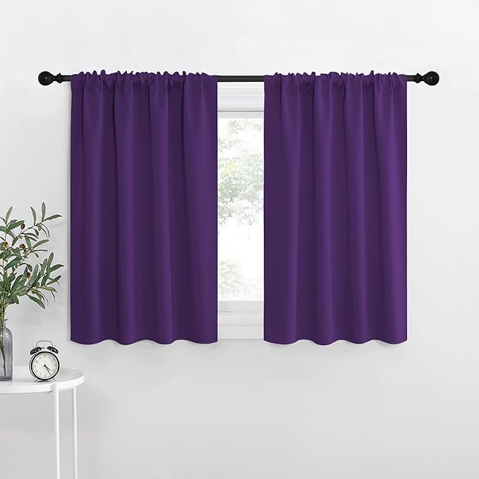 NICETOWN RV Blackout Curtains for Camper Windows, Royal Purple, Kitchen Curtains by NICETOWN
