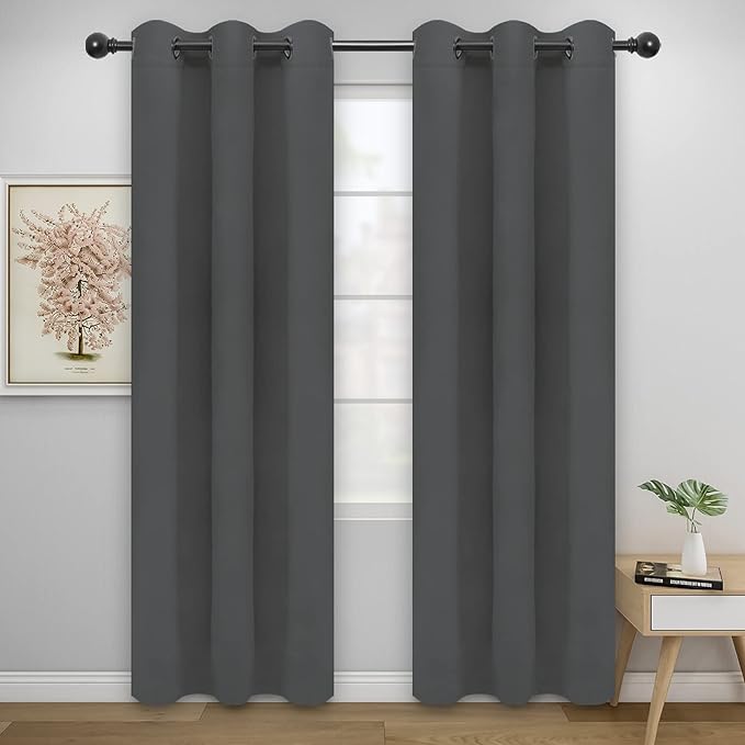 Easy-Going Blackout Curtains for Bedroom, Solid Thermal Insulated Grommet and by Easy-Going