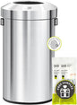 EKO 16-Gallon Round Stainless Steel Open Top Trash Can, Large Commercial Waste by EKO