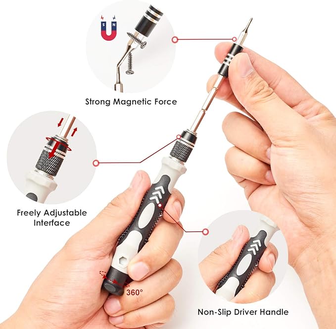 Precision Screwdriver Set, SHARDEN 122 in 1 Electronics Magnetic Repair Tool Kit - Image 3