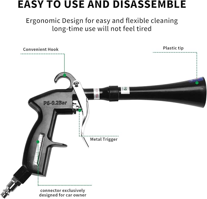 Tornado Dry Cleaning Gun with Brass Adjustable Air Flow Nozzle, Air Blower Gun - Image 6