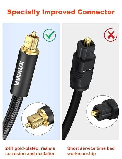 VANAUX Digital Optical Audio Cable Fiber Optic Cable S/PDIF Toslink Cords - Image 4