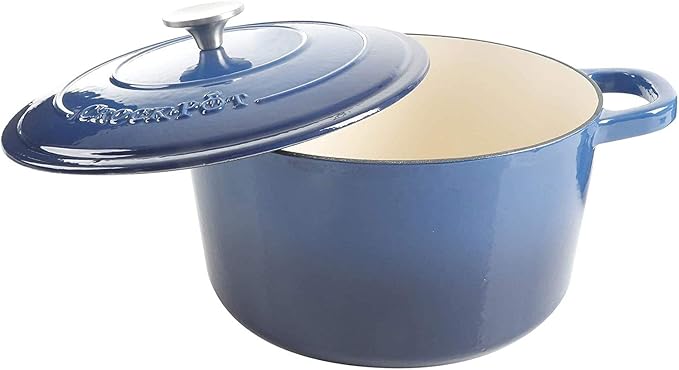 Crock-Pot Artisan 7-Quart Round Enameled Cast Iron Dutch Oven – Sapphire Blue - Image 3