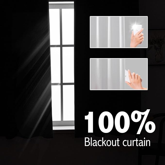 Anytime 100% Blackout Curtain 2 Panels Set, Thermal Insulated Window Drapes - Image 3