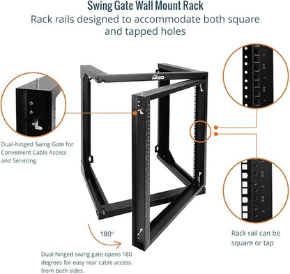 Tecmojo 12U Wall Mount Server Rack, Open Frame Network Rack - Image 3