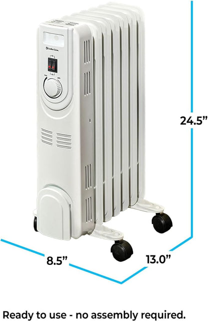 Comfort Zone Electric Oil-Filled Radiant Radiator Space Heater, Never Refill - Image 8
