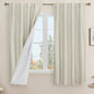 LAMIT Natural 100% Blackout Linen Curtains, 63 Inches Linen Textured Thermal by LAMIT