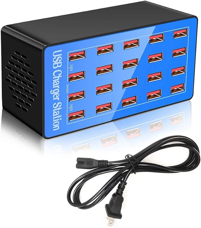 MaxLax USB Charging Station, 20-Port 100W/20A Multi-USB Charger Station by MaxLax