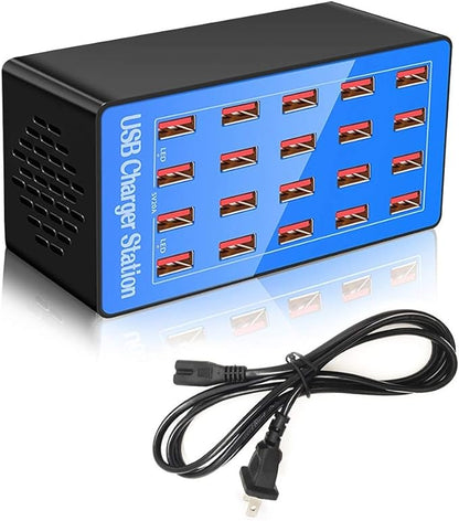 MaxLax USB Charging Station, 20-Port 100W/20A Multi-USB Charger Station by MaxLax