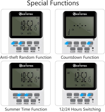 Digital Plug-in Timer Outlet Socket 20 on/Off Programmable Timer Switch 24 - Image 5