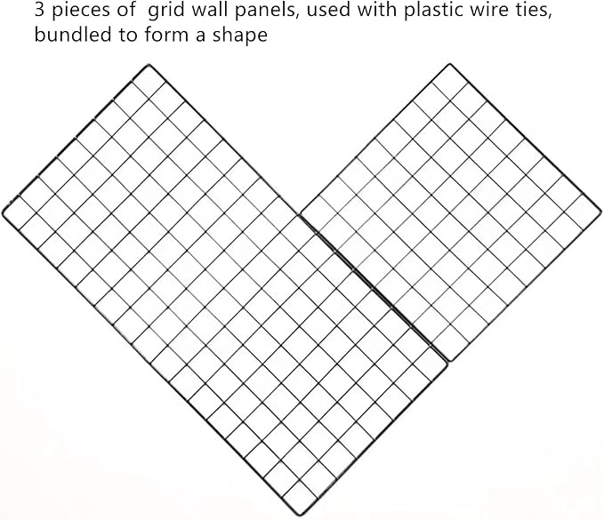 Feadily 5 Pack Metal Grid Wall Board Including 2 Hook Rack, Photo Wall - Image 6