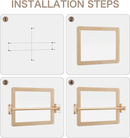 Ogears Montessori Mirror with Bar, Acrylic Baby Mirror with Pull Up Bar | Anti-rotation baby pull up bar, solid wood frame, wall-mounted, 19.7 x 15.8 in, for ages 6-18 months, standing and balance
