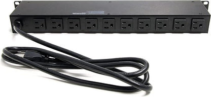 StarTech.com 16 Outlet Horizontal 1U Rack Mount PDU Power Strip - Image 3