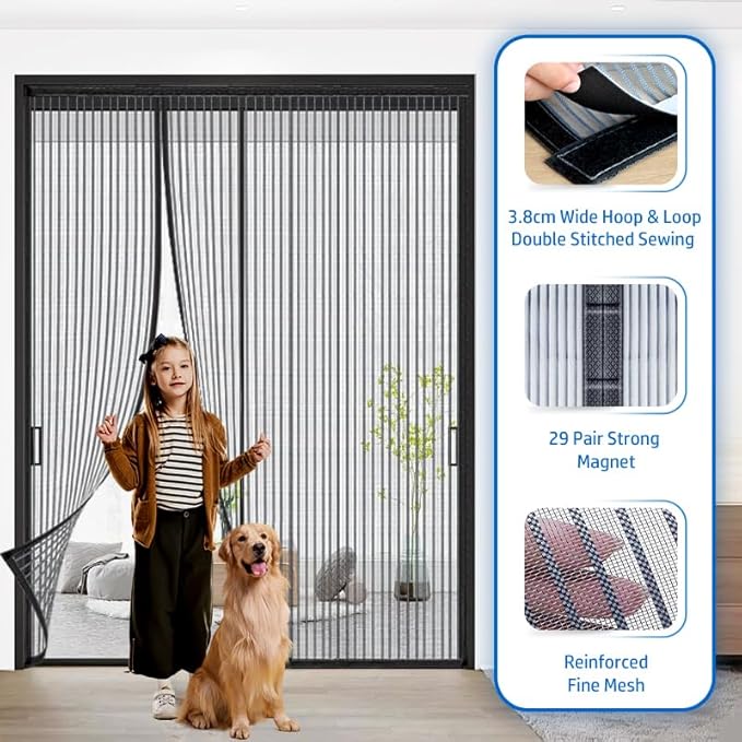 Heavy Duty Door Screen Magnetic Closure, LOVIGA 2024 Thickened Fiberglass - Image 2