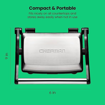 Chefman Electric Panini Press Grill, Compact 2-Slice Sandwich Maker, Non-Stick - Image 8