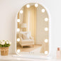 LUXFURNI Vanity Mirror with Lights, 24.5" x 15.8" Arched LED Makeup Mirror by LUXFURNI