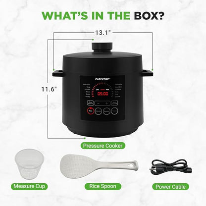 NutriChef Electric Pressure Cooker 6 Quart Capacity | 9 Function Digital - Image 8