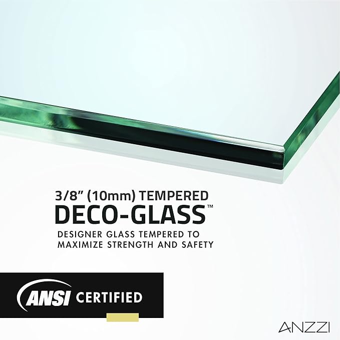 ANZZI 72" x 30" Frameless Shower Door in Gun Metal Black, Passion Water - Image 4