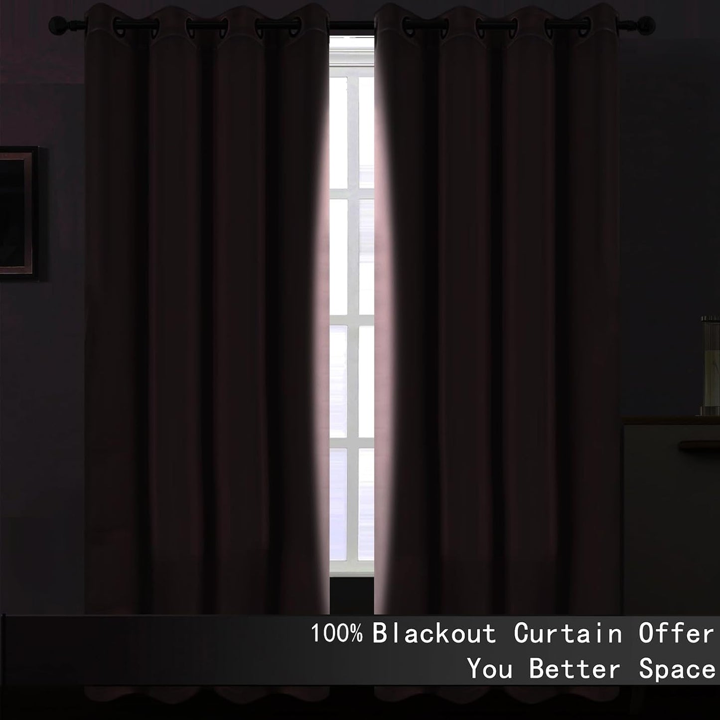 100% Blackout Curtains 52 x 84 Inches Long Thermal Insulated Baby Pink Curtains with Black Liner Set of 2 Panels for Nursery Room
