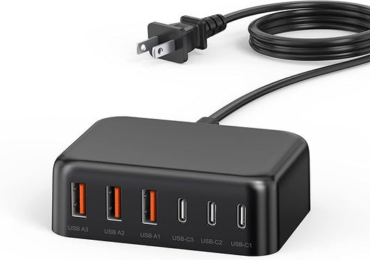 USB C Fast Charger, 100W GaN 6 Port Type C Charging Station Hub Block Cube by BREEKET