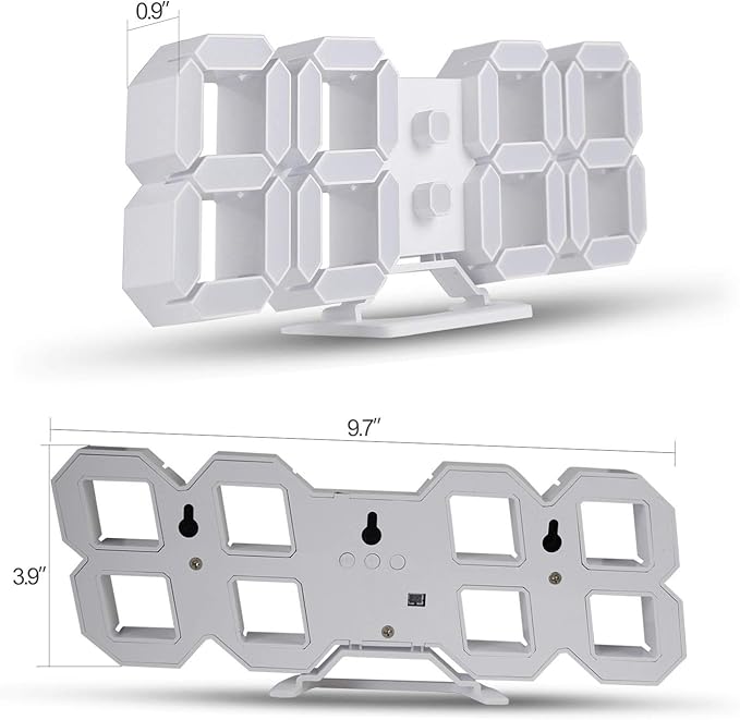 EDUP HOME 3D LED Digital Wall Clock/Desk Alarm Clock - Image 3