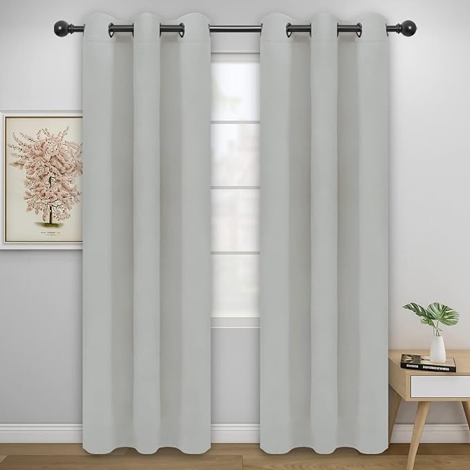 Easy-Going Blackout Curtains for Bedroom, Solid Thermal Insulated Grommet and by Easy-Going