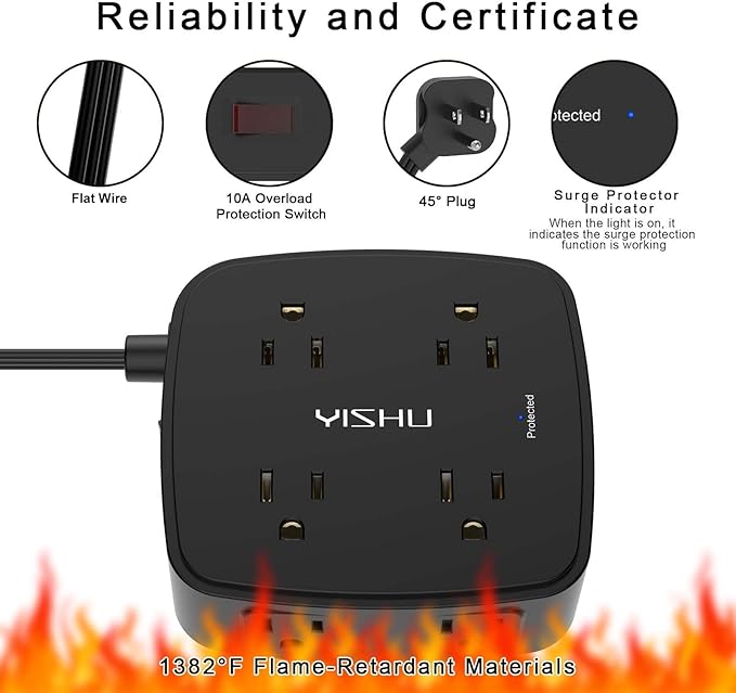 10 Ft Surge Protector Power Strip - Image 6