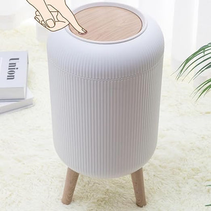 URALFA Bathroom Trash Can with Lid, 3 Gallon / 11L Garbage Can with Pop-Up Lid - Image 2