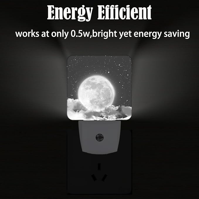 FSHVQKD Moon in Cloud Night Light, Plug-in Nightlights Auto Sensor Night Lamp - Image 4