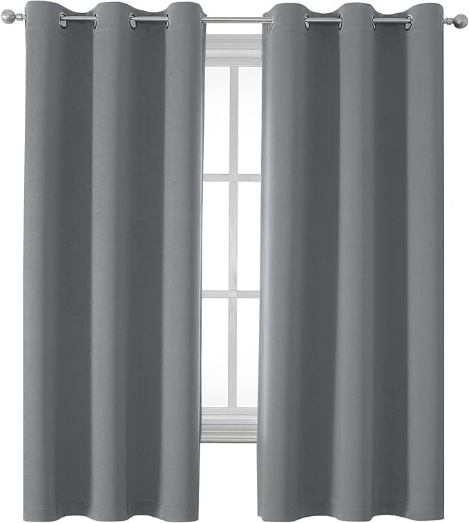 DUALIFE Grey Room Darkening Curtains & Drapes by DUALIFE