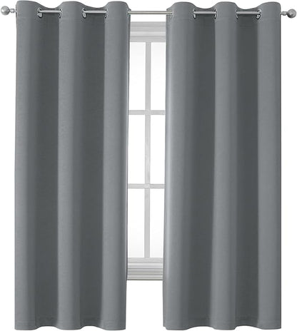 DUALIFE Grey Room Darkening Curtains & Drapes by DUALIFE