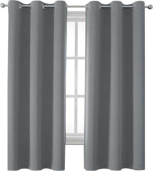 DUALIFE Grey Room Darkening Curtains & Drapes by DUALIFE