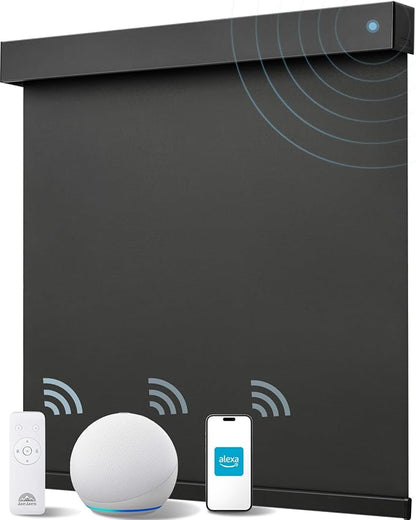 Smart Roller Shades for Windows, Alexa Blackout Motorized Blinds by JaeJaes
