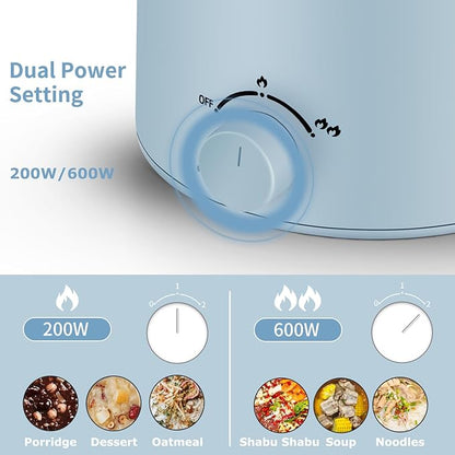Topwit Hot Pot Electric, Electric Pot, 1.6L Ramen Cooker, Shabu-Shabu, Soup and - Image 2