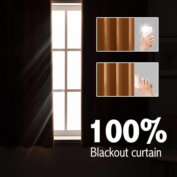 Anytime 100% Blackout Curtain 2 Panels Set, Thermal Insulated Window Drapes - Image 3