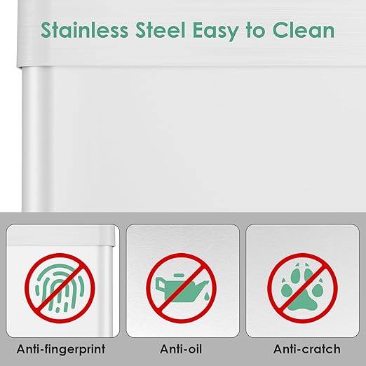 Arlopu Automatic Trash Can, Sensor Motion Stainless Steel Garbage Bin, - Image 7