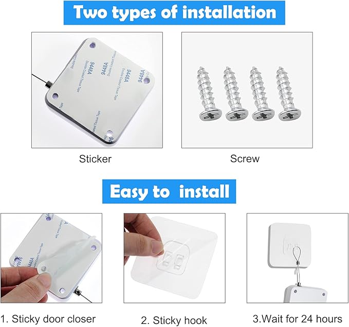 Rierdge 800g Set of 2 Punch-Free Automatic Sensor Door Closer - Image 6