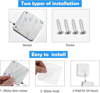 Rierdge 800g Set of 2 Punch-Free Automatic Sensor Door Closer - Image 6