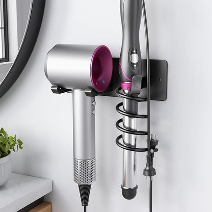 Tindbea Hair Dryer Holder + Curling Iron Holder, Blow Dryer Holder Wall Mount by Tindbea