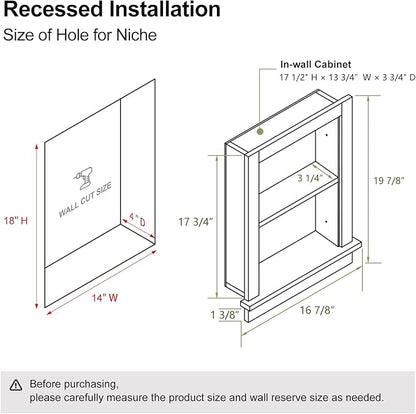 Recessed Medicine Cabinet for Bathroom Niche for Shower Wall for Bedroom - Image 2
