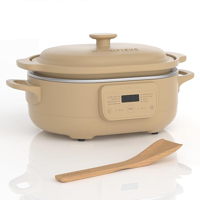 MAGNIFIQUE 4 Quart Programmable Casserole Slow Cooker, 8-in-1 Multi Cooker by Magnifique