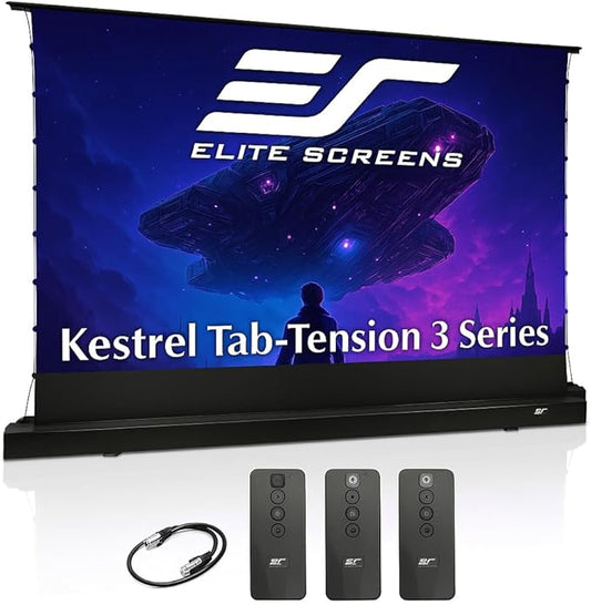 Elite Screens Kestrel Tab-Tension 3 CineWhite, 122 inch 16:9 Aspect Ratio by EliteScreensInc