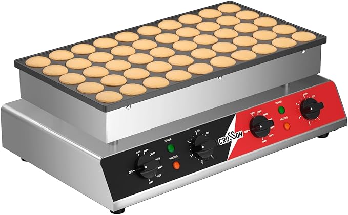 CROSSON Mini Pancake Maker, Non-stick Stainless Steel Poffertjes Grill by CROSSON-CateringEquipment