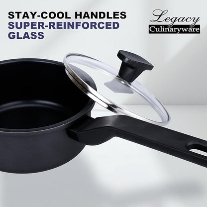Nonstick Sauce Pan with Lid, 1.5Qt & 2Qt Set, PFOA Free, Kitchen Pots Induction - Image 5