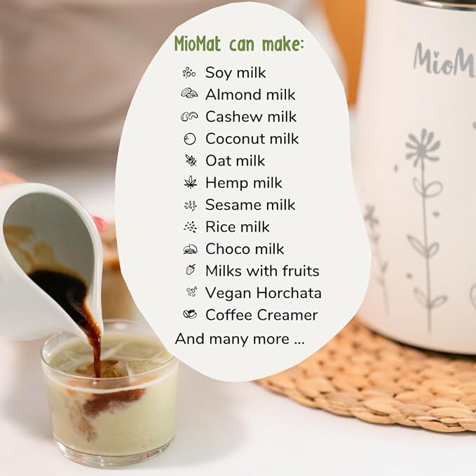 MioMat 8in1 Plant Based Milk Maker | Make 40oz of Natural Almond Milk, Soy Milk - Image 6